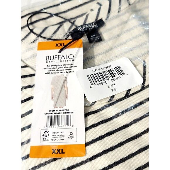 Buffalo David Bitton Women's XXL Striped Pullover Hi Low Shirt Dress Cotton Rich - Picture 6 of 12